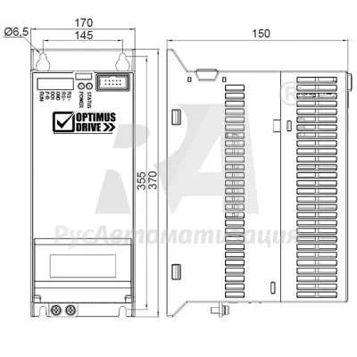 Габаритные размеры AD800-4T011H/015L-PU00CU00 фото