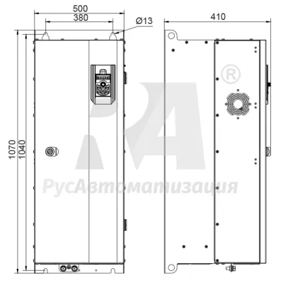 Габаритные размеры AD800-4T200H/220L-PU00CU00 фото