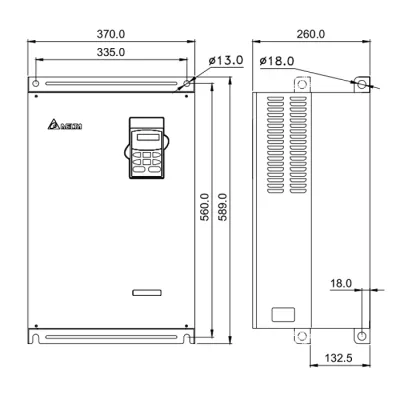 Габаритные размеры VFD300B43A фото