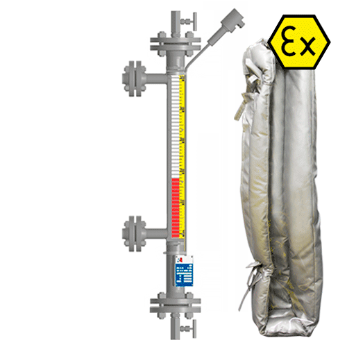 Байпасный уровнемер магнитный ILL-BM-BX16-1050-N3-032-FB-T2-BC-SG/PHВC-TH(60/80/-40/60)