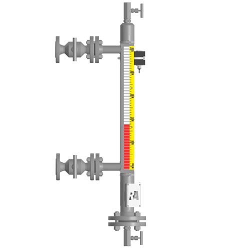 Индикатор уровня магнитный ILL-BM-B16V-1200-N1-131-50/20-W-T1-BC-RS1B1