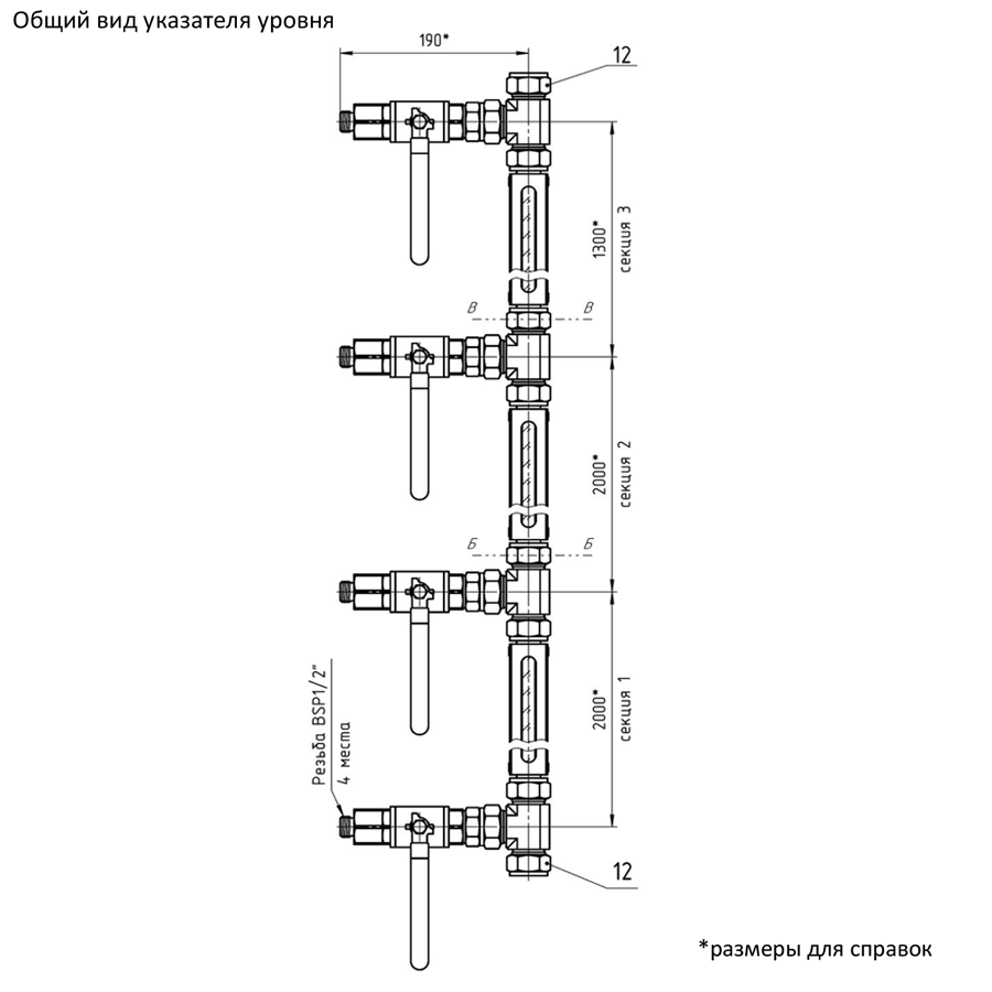 Габаритные размеры ILL-BP-A11T-G5300-SSG1/2(PTFE-1)-HS/MV-0246U