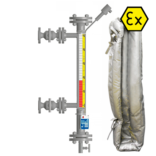 Байпасный уровнемер магнитный ILL-BM-BX40-1050-N3-011-50/15-FB-T2-BC-SG/PHВW-TH(-40/55/-40/55)