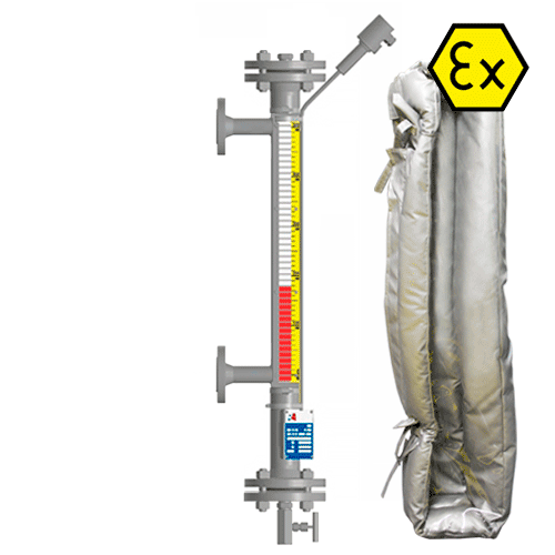 Байпасный уровнемер магнитный ILL-BM-BX16-4772-N1-050-W-T2-BC-SG/VHЕH-TH(100/105/-40/30)