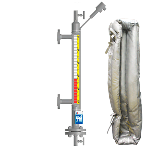 Байпасный уровнемер магнитный ILL-BM-B40-1796-N1-130-W-T2-BC-SG/VНВH-TH(0/40/-40/40)