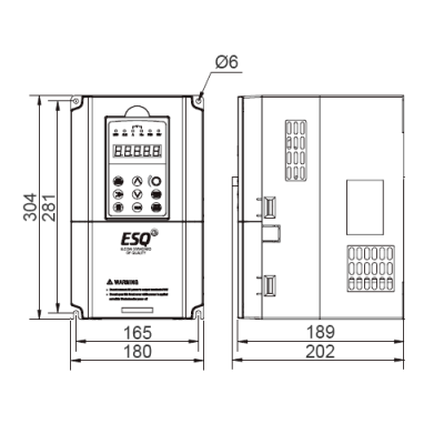 Габаритные размеры ESQ-600-4T0150G/0185P фото