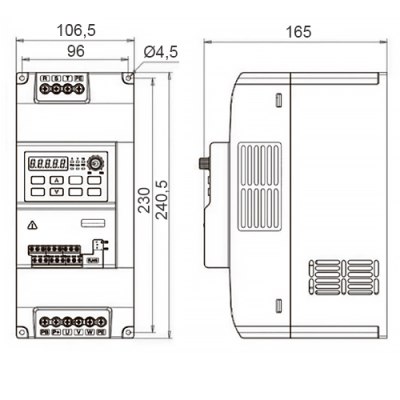 Габаритные размеры ESQ-230-4T-15K фото