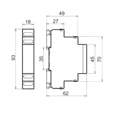 Габаритные размеры РКН-3-16-15 AC58В/AC100В УХЛ4 фото