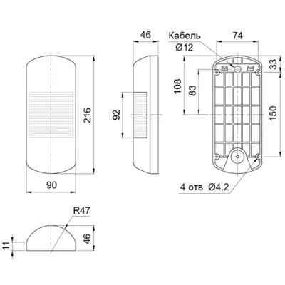 Габаритные размеры SWTCLF-BZ-1-24-R Габаритные размеры SWTCLF-BZ-1-24-R фото